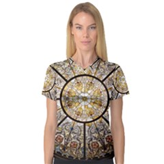 Stained Glass Window Glass Ceiling V-neck Sport Mesh Tee