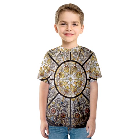 Stained Glass Window Glass Ceiling Kids  Sport Mesh Tee by Pakrebo