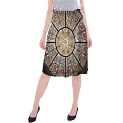 Stained Glass Window Glass Ceiling Midi Beach Skirt by Pakrebo