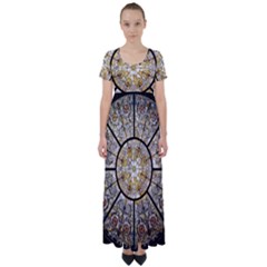 Stained Glass Window Glass Ceiling High Waist Short Sleeve Maxi Dress by Pakrebo