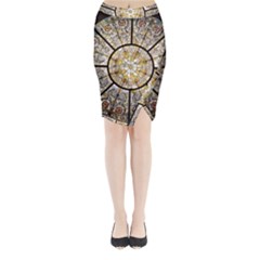 Stained Glass Window Glass Ceiling Midi Wrap Pencil Skirt by Pakrebo