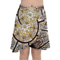 Stained Glass Window Glass Ceiling Chiffon Wrap Front Skirt by Pakrebo