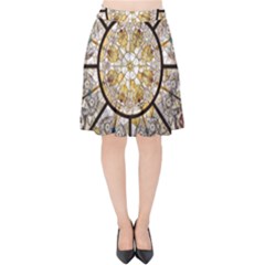 Stained Glass Window Glass Ceiling Velvet High Waist Skirt by Pakrebo