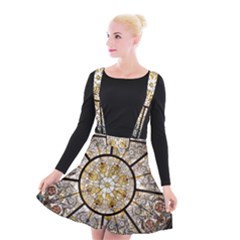 Stained Glass Window Glass Ceiling Suspender Skater Skirt by Pakrebo