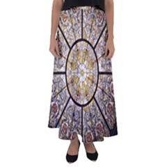 Stained Glass Window Glass Ceiling Flared Maxi Skirt by Pakrebo