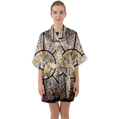 Stained Glass Window Glass Ceiling Quarter Sleeve Kimono Robe by Pakrebo