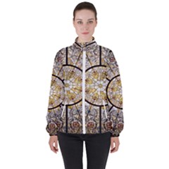 Stained Glass Window Glass Ceiling High Neck Windbreaker (women)