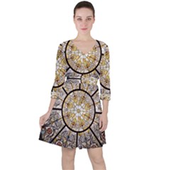 Stained Glass Window Glass Ceiling Ruffle Dress by Pakrebo