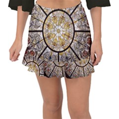 Stained Glass Window Glass Ceiling Fishtail Mini Chiffon Skirt by Pakrebo