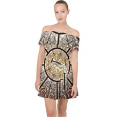 Stained Glass Window Glass Ceiling Off Shoulder Chiffon Dress