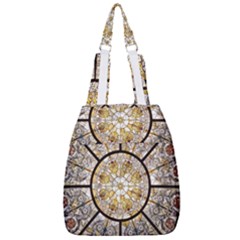 Stained Glass Window Glass Ceiling Center Zip Backpack by Pakrebo