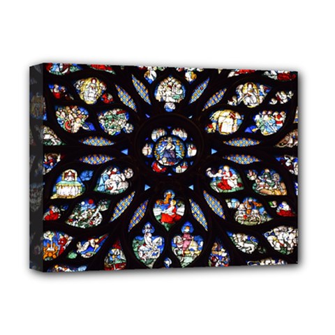 Stained Glass Sainte Chapelle Gothic Deluxe Canvas 16  X 12  (stretched)  by Pakrebo