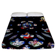 Stained Glass Sainte Chapelle Gothic Fitted Sheet (king Size) by Pakrebo