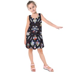 Stained Glass Sainte Chapelle Gothic Kids  Sleeveless Dress by Pakrebo