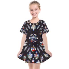 Stained Glass Sainte Chapelle Gothic Kids  Smock Dress by Pakrebo