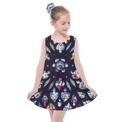 Stained Glass Sainte Chapelle Gothic Kids  Summer Dress by Pakrebo