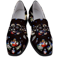 Stained Glass Sainte Chapelle Gothic Women s Chunky Heel Loafers