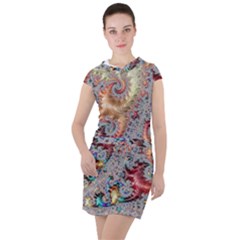 Fractal Artwork Design Pattern Drawstring Hooded Dress