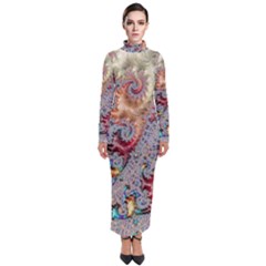 Fractal Artwork Design Pattern Turtleneck Maxi Dress by Pakrebo