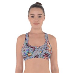 Fractal Artwork Design Pattern Cross Back Sports Bra by Pakrebo