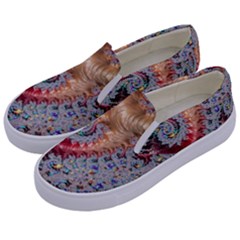 Fractal Artwork Design Pattern Kids  Canvas Slip Ons by Pakrebo