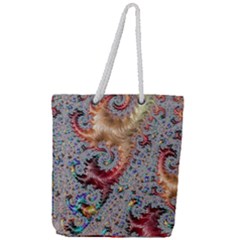 Fractal Artwork Design Pattern Full Print Rope Handle Tote (large) by Pakrebo