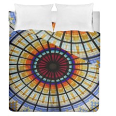 Background Stained Glass Window Duvet Cover Double Side (queen Size) by Pakrebo