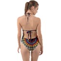 Background Stained Glass Window Halter Cut-Out One Piece Swimsuit View2