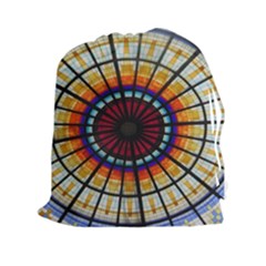 Background Stained Glass Window Drawstring Pouch (xxl) by Pakrebo