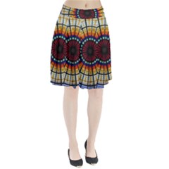 Background Stained Glass Window Pleated Skirt by Pakrebo