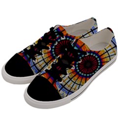 Background Stained Glass Window Men s Low Top Canvas Sneakers by Pakrebo