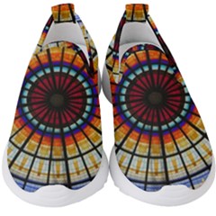 Background Stained Glass Window Kids  Slip On Sneakers