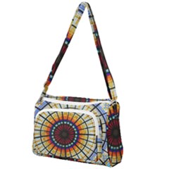 Background Stained Glass Window Front Pocket Crossbody Bag