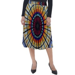 Background Stained Glass Window Classic Velour Midi Skirt 