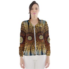 Barcelona Glass Window Stained Glass Windbreaker (women) by Pakrebo