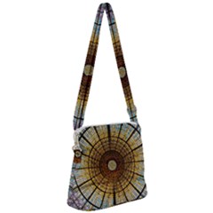 Barcelona Glass Window Stained Glass Zipper Messenger Bag