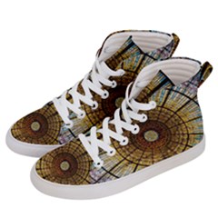 Barcelona Glass Window Stained Glass Women s Hi-top Skate Sneakers by Pakrebo