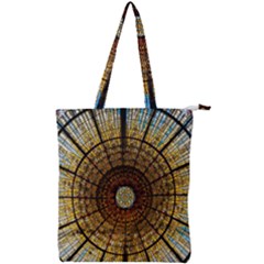 Barcelona Glass Window Stained Glass Double Zip Up Tote Bag by Pakrebo