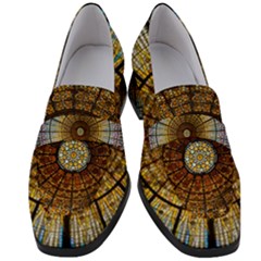 Barcelona Glass Window Stained Glass Women s Chunky Heel Loafers