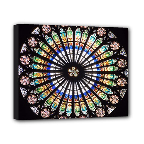 Stained Glass Cathedral Rosette Canvas 10  X 8  (stretched) by Pakrebo