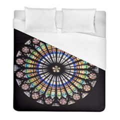 Stained Glass Cathedral Rosette Duvet Cover (full/ Double Size) by Pakrebo