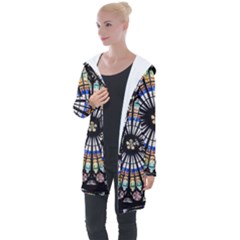 Stained Glass Cathedral Rosette Longline Hooded Cardigan