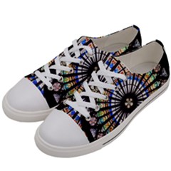 Stained Glass Cathedral Rosette Women s Low Top Canvas Sneakers by Pakrebo