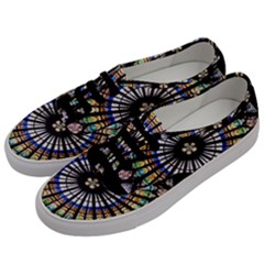 Stained Glass Cathedral Rosette Men s Classic Low Top Sneakers by Pakrebo