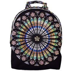 Stained Glass Cathedral Rosette Mini Full Print Backpack by Pakrebo