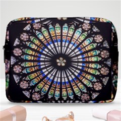 Stained Glass Cathedral Rosette Make Up Pouch (large) by Pakrebo