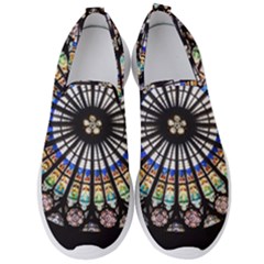 Stained Glass Cathedral Rosette Men s Slip On Sneakers