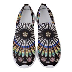 Stained Glass Cathedral Rosette Women s Slip On Sneakers