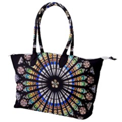 Stained Glass Cathedral Rosette Canvas Shoulder Bag