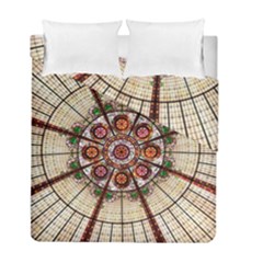 Pattern Round Abstract Geometric Duvet Cover Double Side (full/ Double Size) by Pakrebo